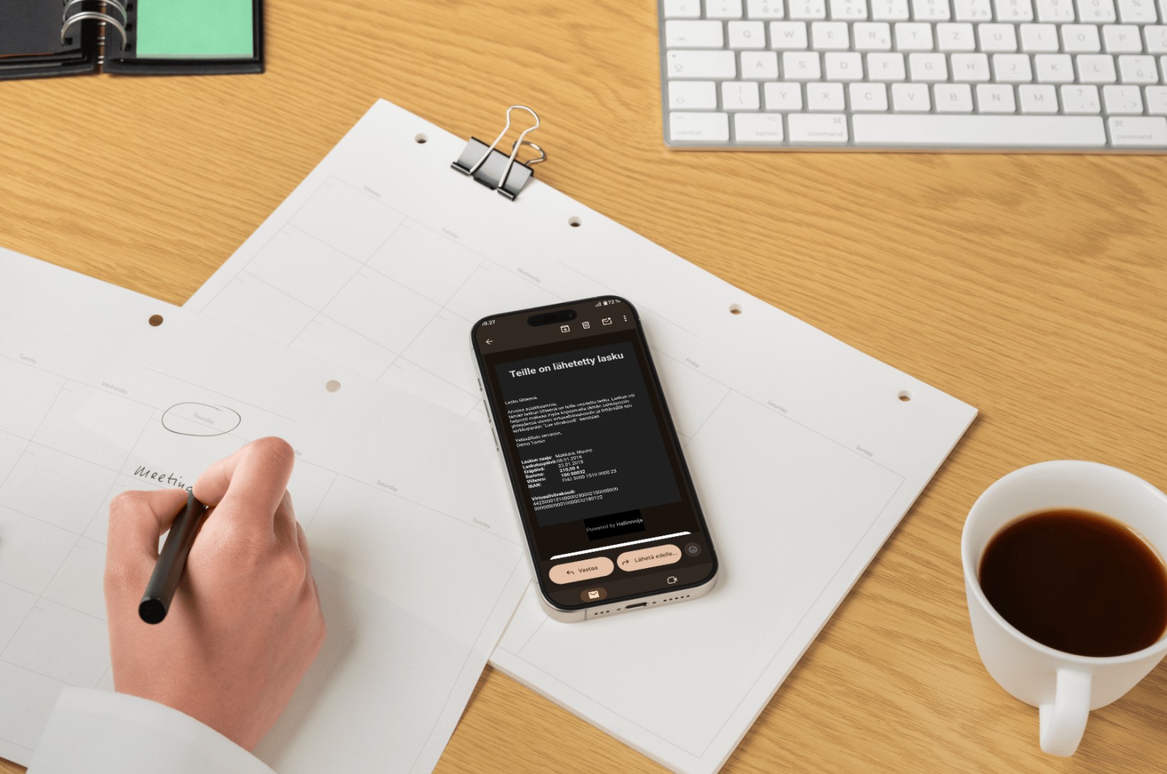 Sähköpostilaskutus mobiililaitteella - lähetä laskut suoraan asiakkaiden sähköpostiin Hallinnoija-laskutusohjelmalla